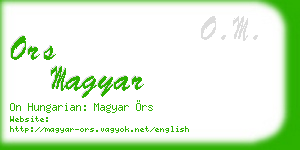 ors magyar business card